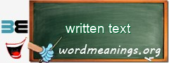WordMeaning blackboard for written text